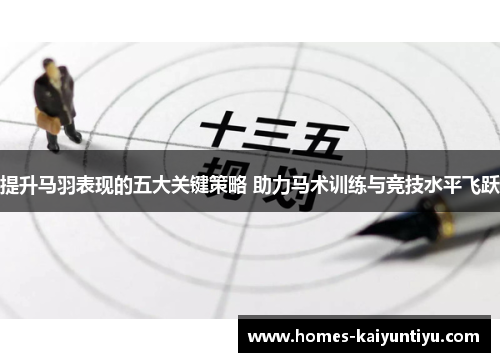 提升马羽表现的五大关键策略 助力马术训练与竞技水平飞跃